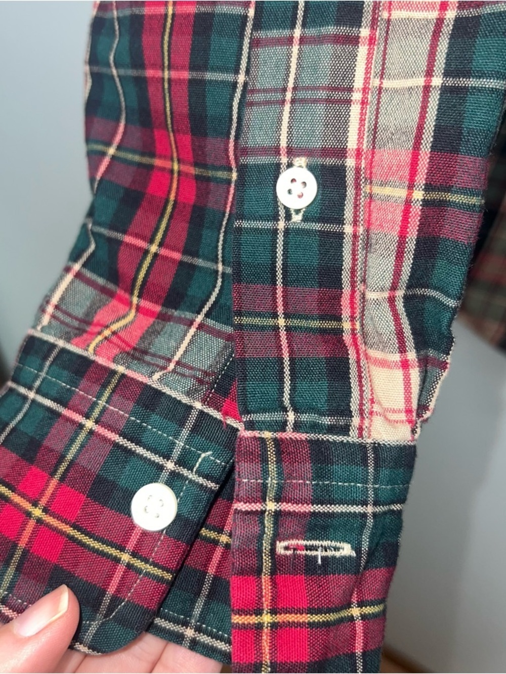 Polo Ralph Lauren Classic Fit Plaid Button-Down Shirt Red Green Tartan Men’s L - Picture 6 of 14